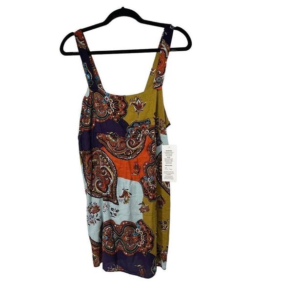 Unique Spectrum Multi Color Paisley Viscose Boho Tank - Picture 1 of 9